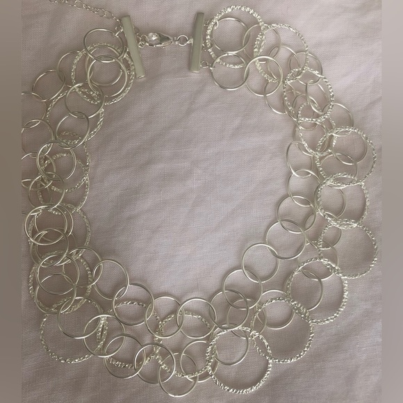 NWOT .925 sterling silver 3 strand necklace - Picture 2 of 7